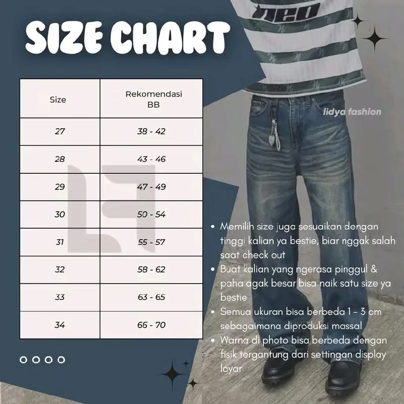 (UNISEX) Celana Kulot Jeans Retro Baggy Jeans Loose Panjang 1