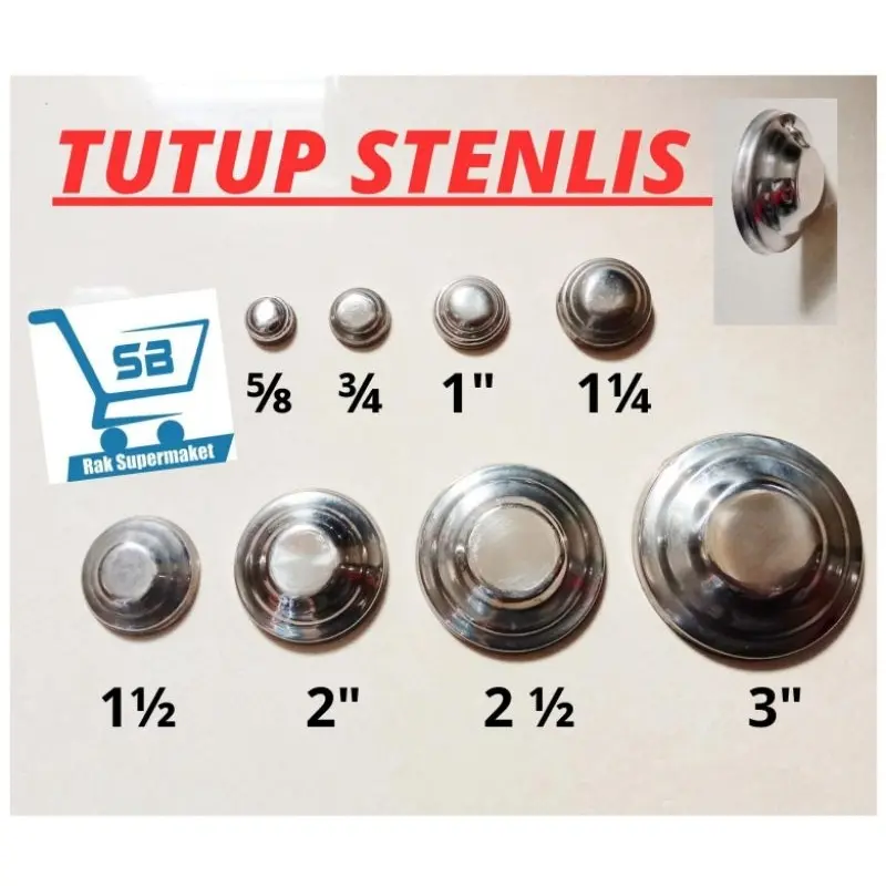 TUTUP LUAR PIPA BULAT STENLIS/AKSESORIS/ORNAMENT PAGAR