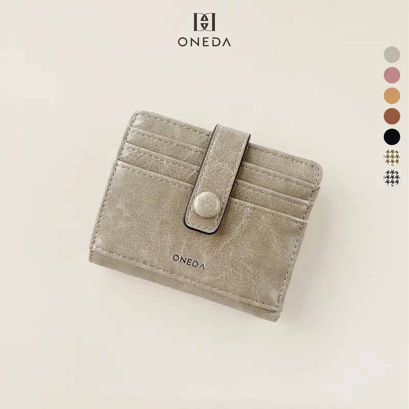 Oneda Liora Dompet Lipat Kartu Pria Wanita #W211 Pink Uang 0