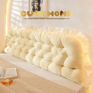 Bantal sandaran kepala ranjang tatami gaya krim, menopang pinggang dan leher, cocok untuk tatami asrama mahasiswa beserta ranjang besi, harga terjangkau dan bisa dicuci,Bantal Punggung Kasur Bantal Kepala Kasur Bantal Kasur Bantal Punggung Bantal Panjang