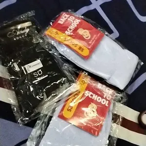 3 & 6 PCS Kaos Kaki Sekolah SD SMP SMA Putih Hitam Bahan Spandex Polyester Fashion Anak