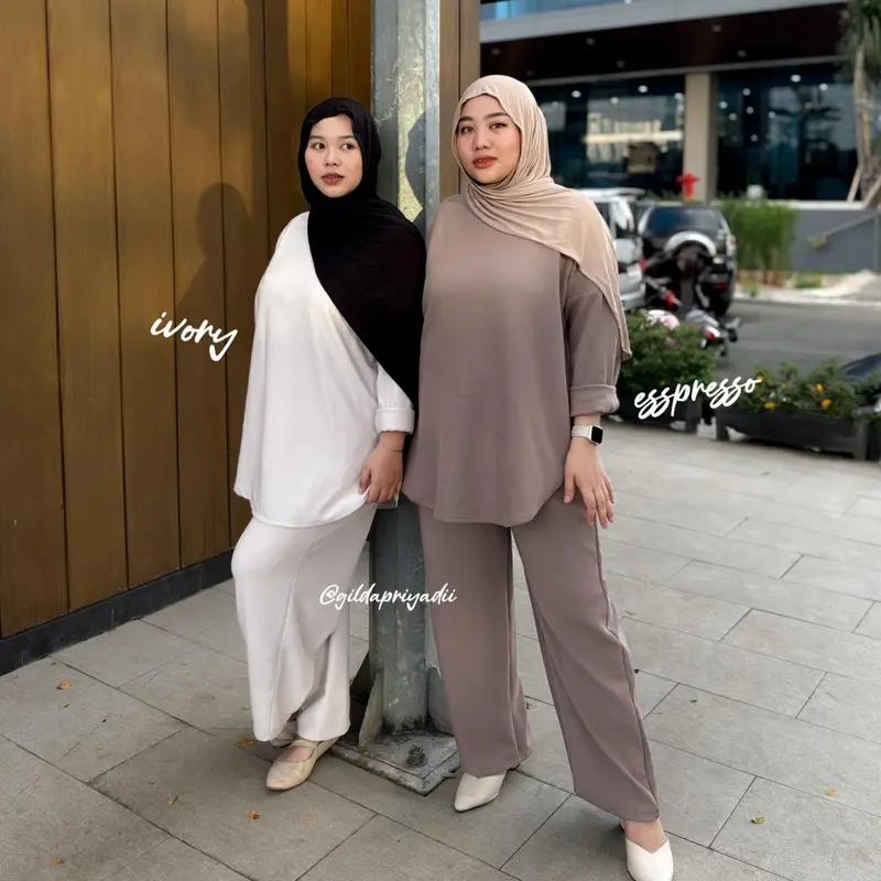 (Hanya Set Wanita) Nan x Gilda Priyadi - Setelan Aurell Batwing Oversize Looks//Setelan Wanita Muslimah 5