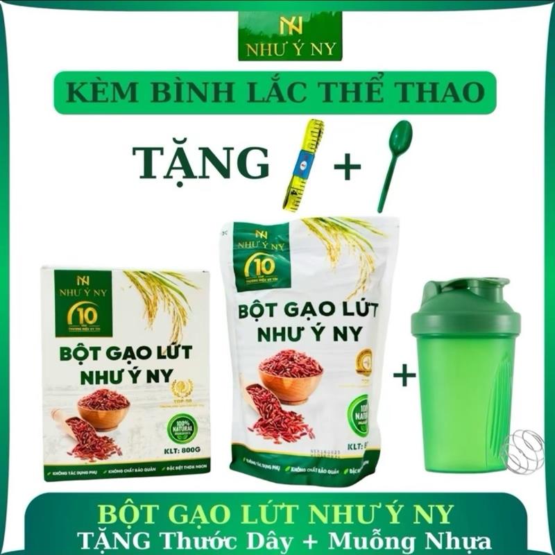 Bột Gạo Lứt Như Ý Ny 800g kèm cốc xịn, thìa, dây, bảo hành 01