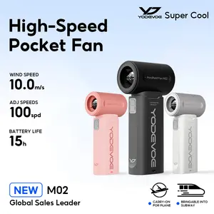 Yodevoe M02 Mini Portable Fan Mini Jet Fan 4000mAh Working Time Up to 15 Hours USB Rechargeable Personal Fan Ultra-light 100 Speed ​​Levels
