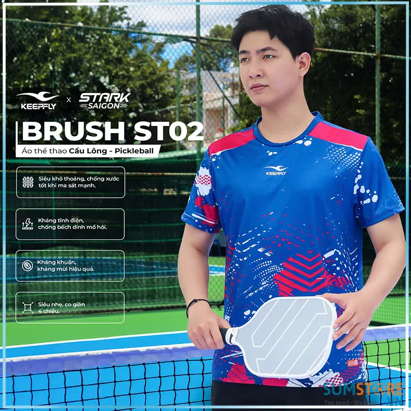 Áo Thể Thao Pickleball Brush ST02 Nhiều Màu - Kháng Tĩnh Điện, Kháng Khuẩn và Kháng Mùi
