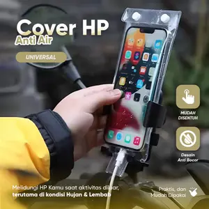 Kantong HP Motor Waterproof Sarung Pelindung Handphone Anti Air untuk Holder Motor Bisa Cas Layar Sentuh Sensitif