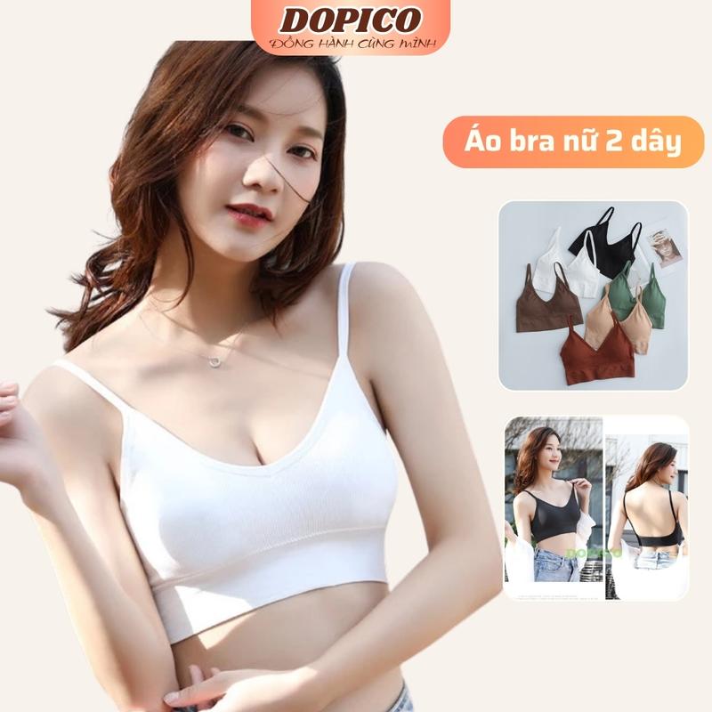 Áo bra nữ 2 dây hở lưng tập gym thể thao, áo lót không gọng khoe bờ vai xinh Dopico B367