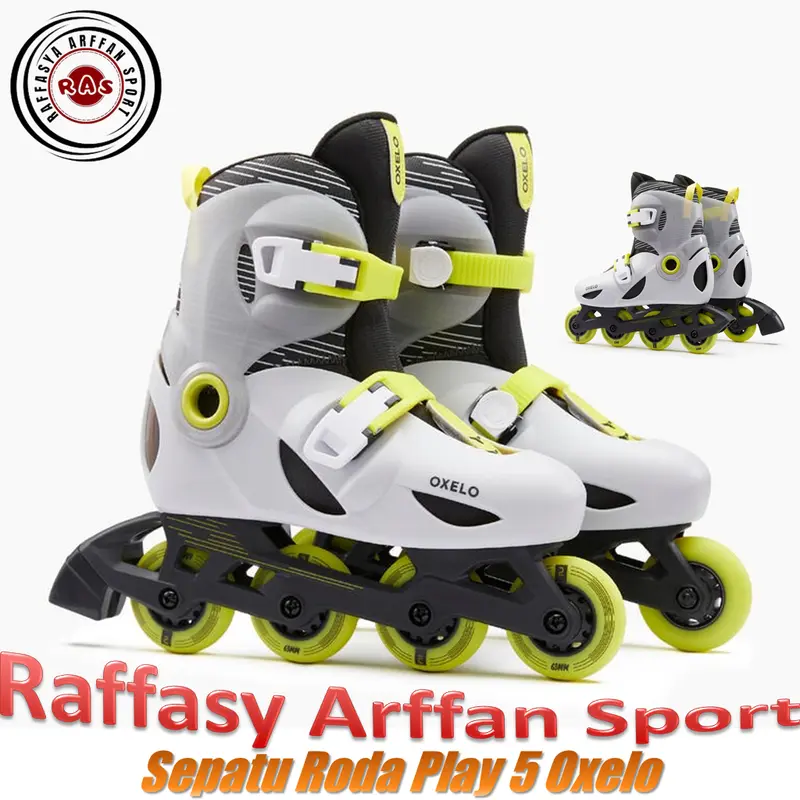 sepatu Roda anak Oxelo Play 5 Power Inline Skates Kids' Original Outdoor - Grey 0