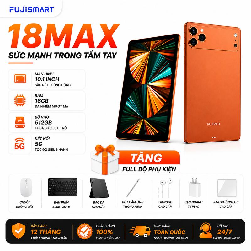 Máy Tính Bảng Fujitatb 18Max Giá Rẻ 10 inch - Chuyên Xem YouTube, Học Online,…