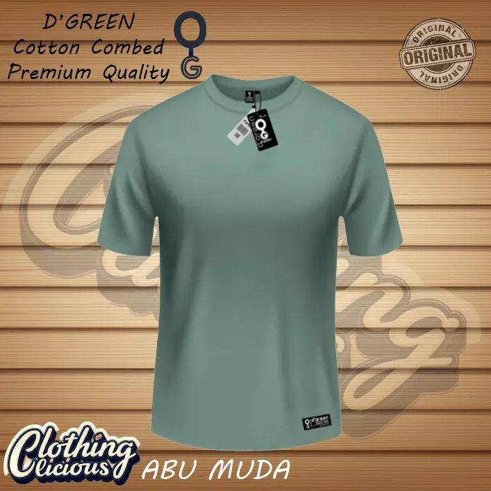 Baju Kaos Polos Lengan Pendek D'GREEN WHITE SOLID Cotton Combed 30s 150gsm untuk Pria dan Wanita - Sablon Distro Katun 7