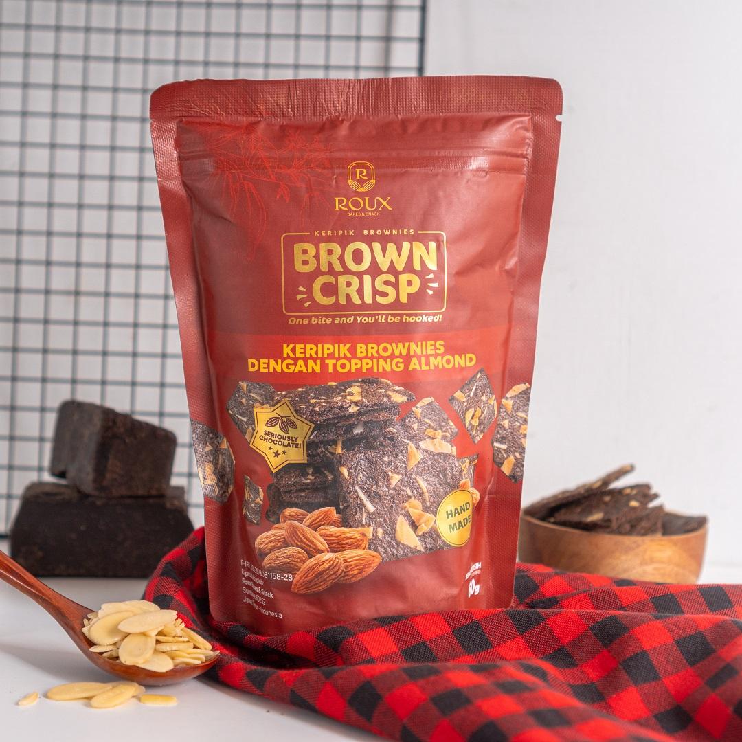 Brown Crisp - Keripik Brownies / Brownies Crispy / Bronis / Brownis Kering (60g) - Almond