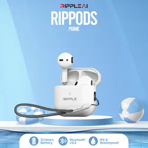 【Hot selling】Ripple Rippods Prime TWS earphone with cord Headset Bluetooth High Quality headphones Binaural Noise Canceling Bluetooth 5.3 Earphone Mini Earbuds Handsfree Garansi 1 Tahun bass earphones Wireless COD