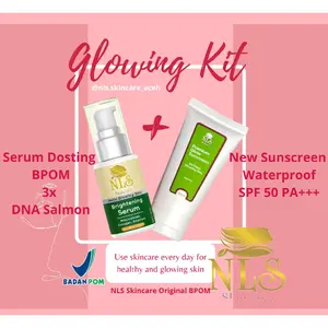 Glowing Kit NLS.Skincare(+spons Cushion), Original 100%, BPOM RI Aman Bumil Busui (Serum + Sunscreen)