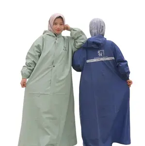 MANTEL HUJAN WANITA TERBAIK BAHAN PVC PREMIUM TEBAL DAN ELASTIS Gamis Syari
