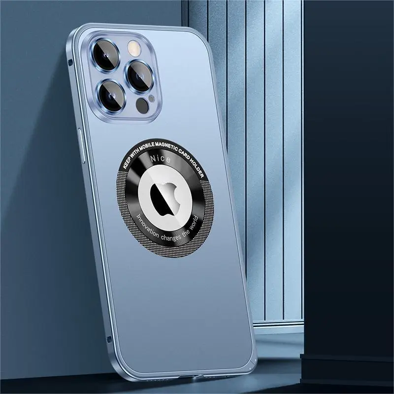 Ốp Điện Thoại Di Động MsyHeZhi, Thích Hợp Cho iPhone 12, 13, 14, 15, Por, Max Plus, Khung Hợp Kim Nhôm Bắn Tóc Kim Loại, Hỗ Trợ Sạc Không Dây, Logo Hiển Thị Có Thể Nhìn Thấy Trực Tiếp, Làm Bằng Nhựa Nhôm Kim Loại ip15plus 0