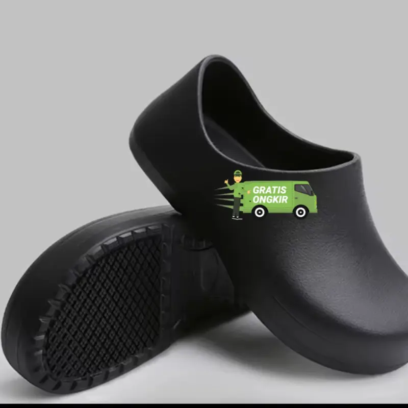CHEF SHOES / Super anti slip Kerja Hitam Safety sepatu kitchen tahan panas