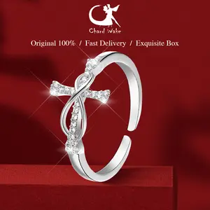 Chard Wake Cincin Wanita Berlian Titanium Menyeberang Fashion Perhiasan Cincin Cewek Ring CWR030