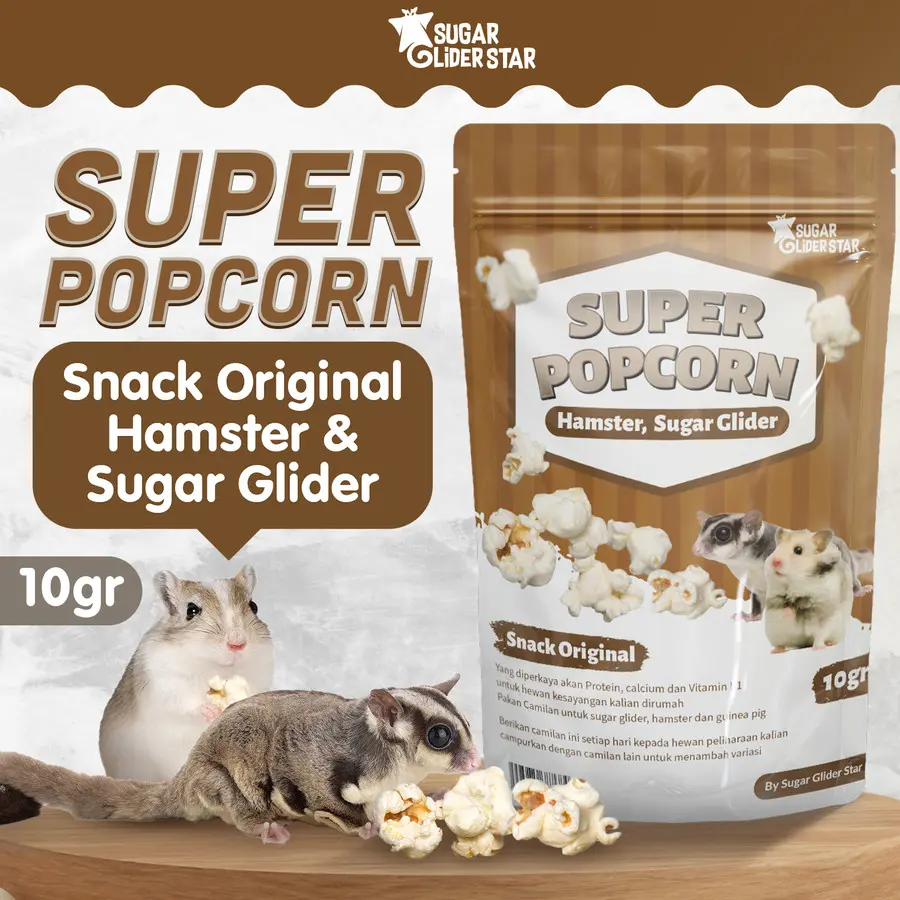 ADEWAP POPCORN CAMILAN HAMSTER SUGAR GLIDER MAKANAN HEWAN PELIHARAAN