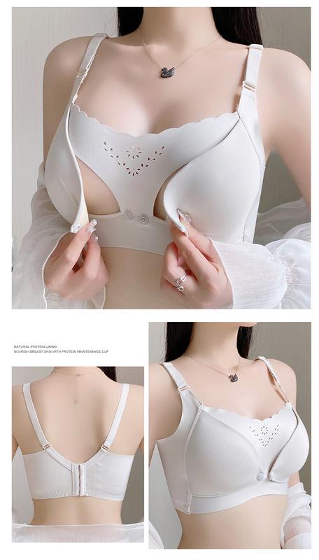 Product Introduction of New Maternity Underwear Nursing Bra Push up and Anti-Sagging Breastfeeding Seamless Comfortable Wireless Underwear Thin 14