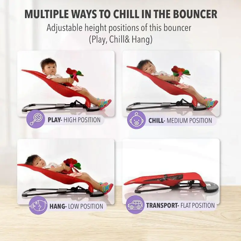 BEIGE Bouncer Bayi Lipat Bergoyang dengan Tempat Tidur Bayi Goyang dan Mainan Anak Laki-Laki dan Perempuan Anak-Anak 4