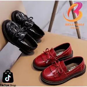 Sepatu Docmart anak perempuan kekinian / sepatu anak perempuan motif pita rumbai / sepatu anak perempuan murah bisa COD