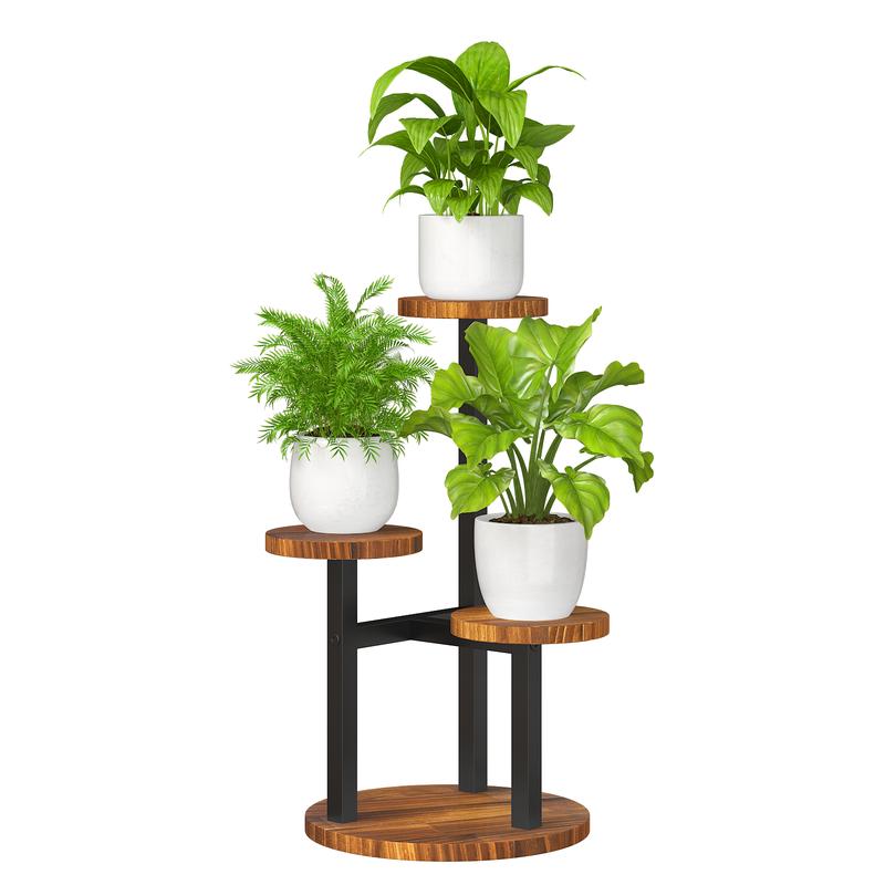 Bamworld Plant Stand Indoor Tiered Small Metal Plant Shelf for Multiple Plants 3 Potted Corner Flower Stand for Patio Garden Balcony Living Room Bedroom(3 Tier) 1