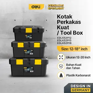 Deli Tool Box Kuat / Kotak Perkakas Ukuran Kecil Sedang Besar DL43291X