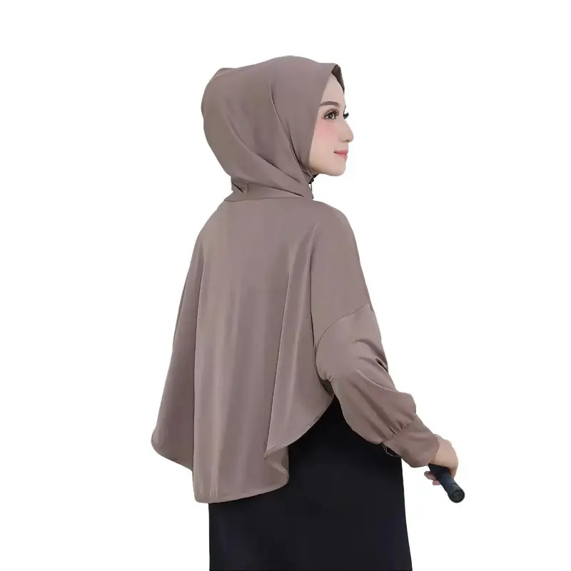 Jilbab Sporty Hoodie Jaket Olahraga Muslim Crop Top Vest 3in1 Jersy / Hijab Rompi Senam Lari GYm 3