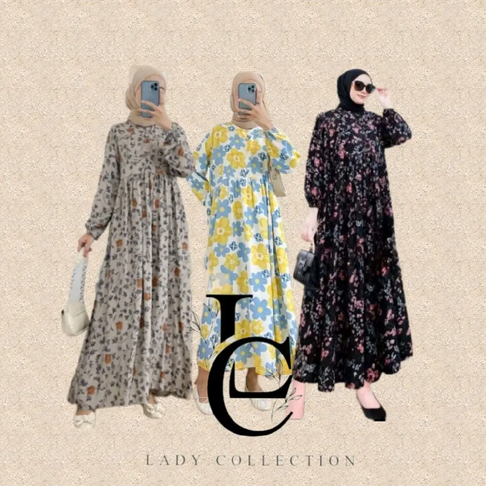 Midi Dress Rayon Motif Kalana jumbo busui friendly