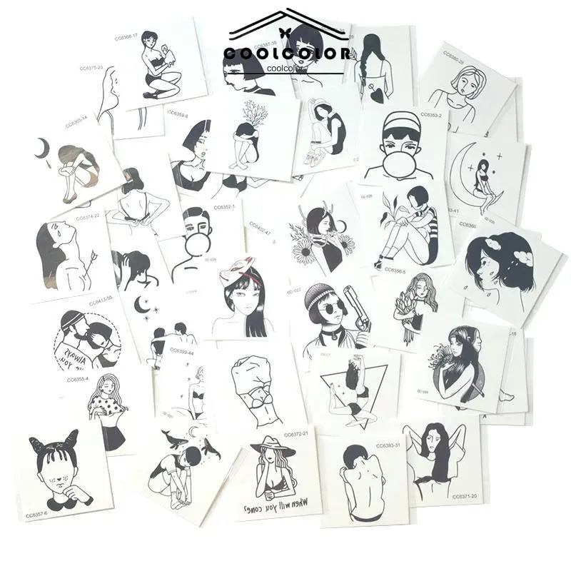 COD Stiker tato tahan air stiker tato sekali pakai sederhana- cl 5