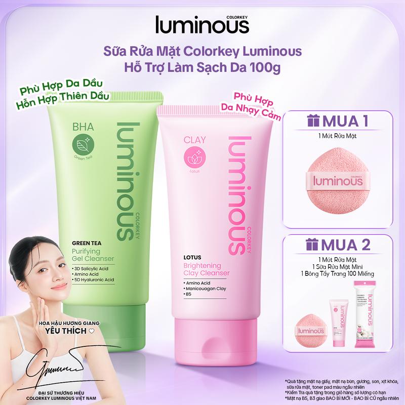 Sữa Rửa Mặt Colorkey Luminous Phiên Bản Mới Giúp Làm Sạch, Hỗ Trợ Giữ Ẩm Hạn…