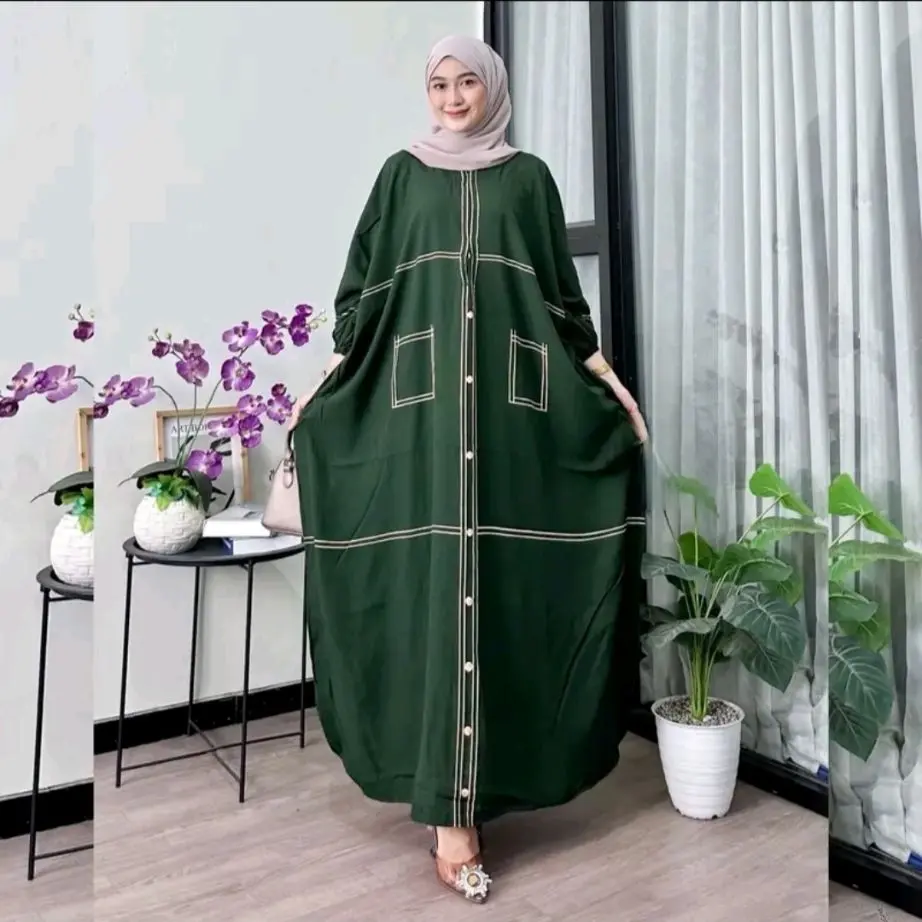 Gamis Kaftan Rayon Jumbo Sofia Ld 180cm Fashion Muslim Lengan Panjang