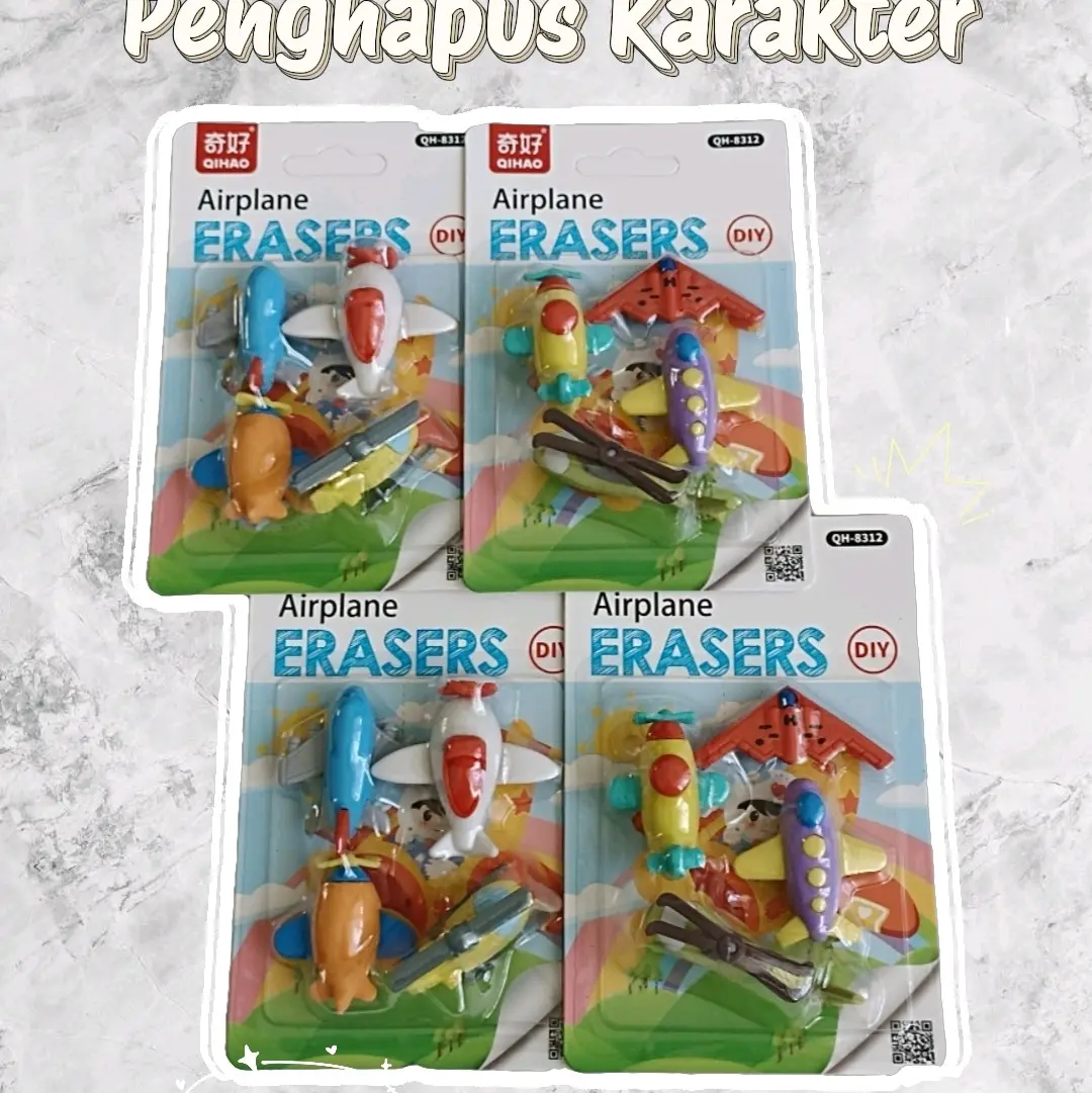 PENGHAPUS KARAKTER PESAWAT LUCU ANAK | Isi 4pcs
