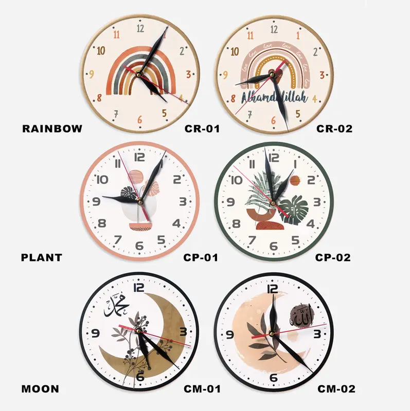 Jam dinding minimalis Burung merak mewah wall clock Vintage Kekinian Jam Kayu estetik kaligrafi 5