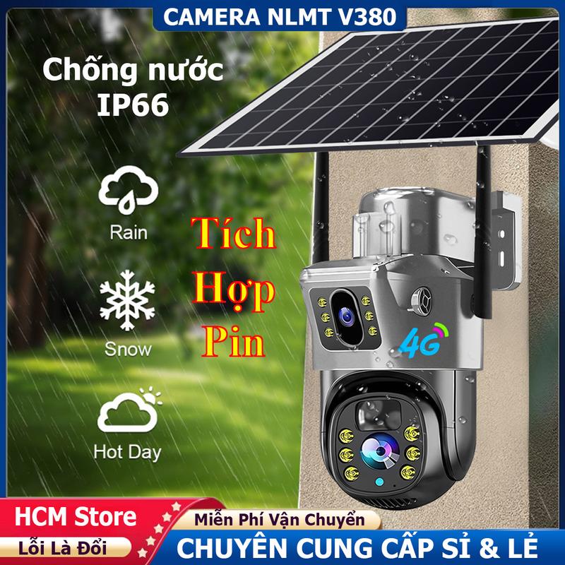  Camera Năng Lượng Mặt Trời HS01 App V380 PRO Không Tốn Điện Kết Nối Wifi-SIM 4G Chống Nước IP66 