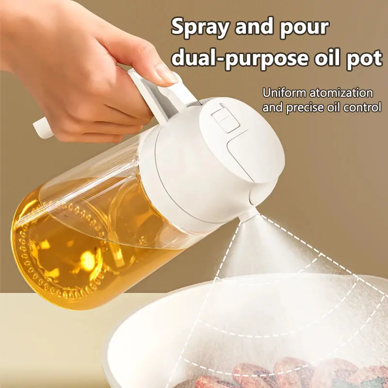 Glass Olive Oil Sprayer Bottle | 2-in-1 Mist & Pour | Leak-Proof Kitchen Oil Dispenser | Adjustable Fine Mist | Borosilicate Glass | Easy Clean & No Drip