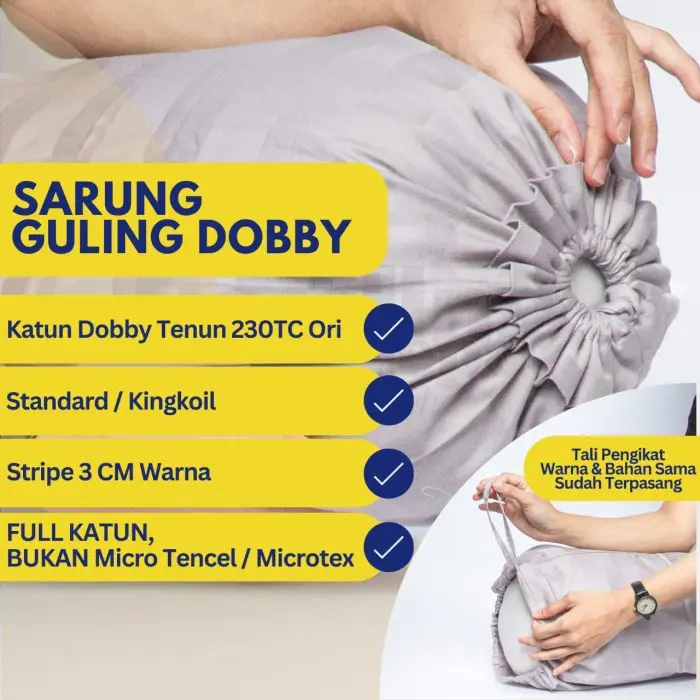 Bedding Depo Sarung Bantal dan Guling Katun Dobby Hotel Stripe Warna 1