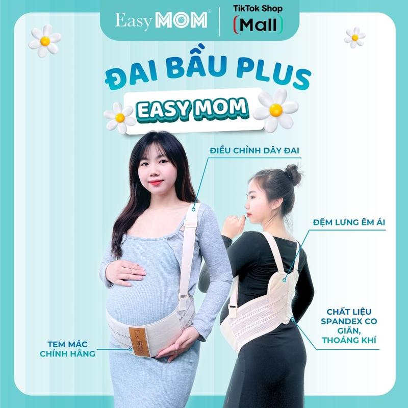  Đai nâng bụng bầu plus Easy MOM màu Kem và Đen hỗ trợ giảm đa vùng lưng nâng đỡ bụng cho mẹ bầu 