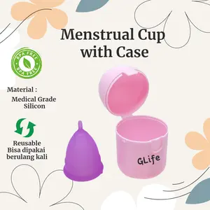 (PAKET HEMAT 2) Menstrual Cup GLife With Case Tempat Sterilisasi Pengganti Pembalut Tampon BPA FREE