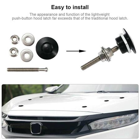 Product Introduction of 30mm Quick Release Hood Lock Clip Push Button Car Bumper Latch Kit 5