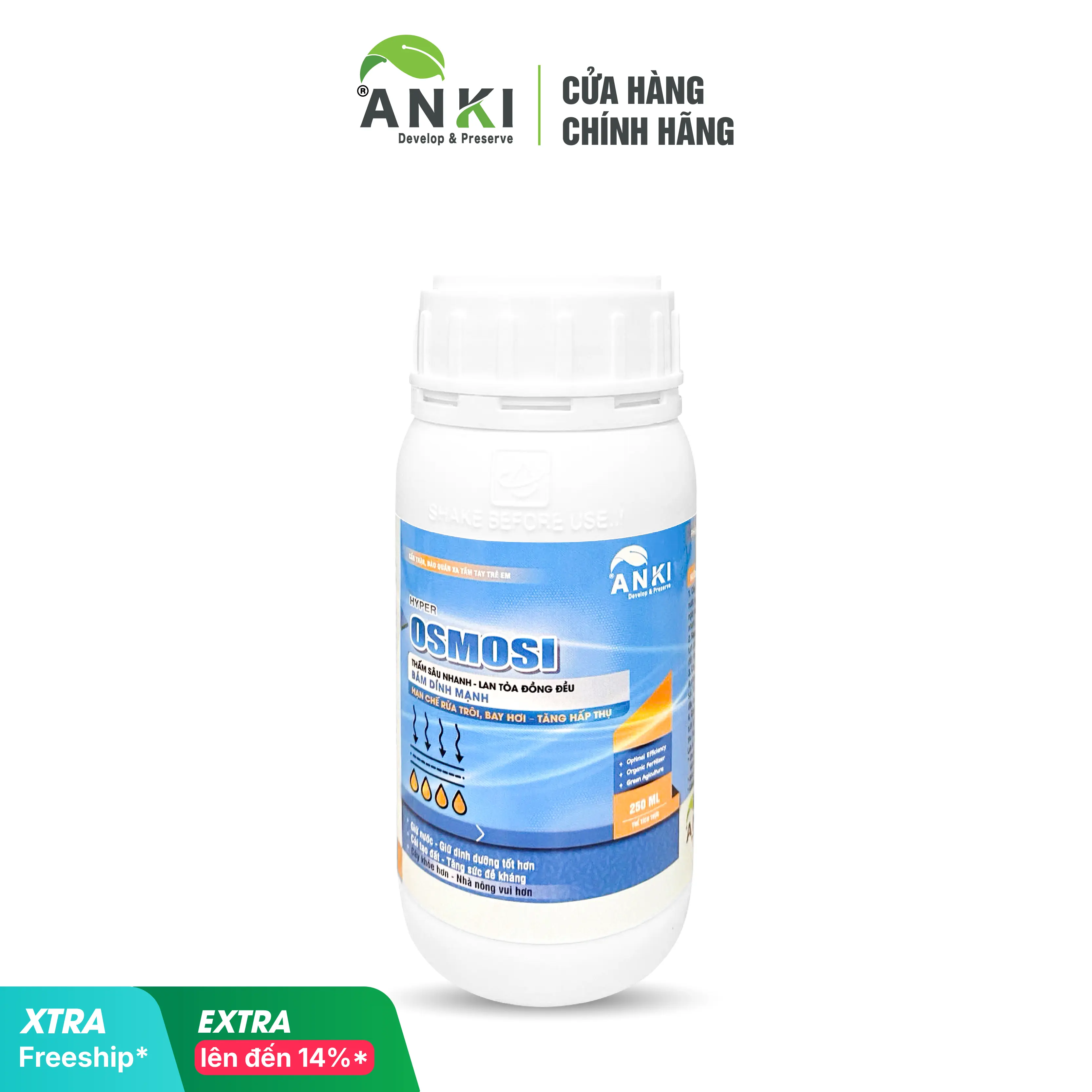 Thấm sâu “HYPER OSMOSIS” - Phân bón thấm sâu, loang trái đều, bám dính mạnh, chống rửa trôi và bay hơi