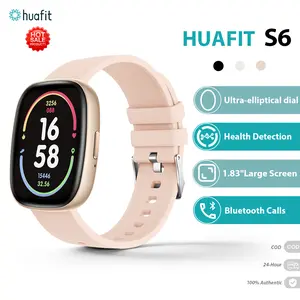 【COD & Garansi 1 tahu】Huafit S6 Jam Smartwatch supports Bluetooth , health monitoring, multiple sports modes, 1.83-inch HD touch screen Layar , IP67 waterproof, oval dial, stylish and elegant Ponsel
