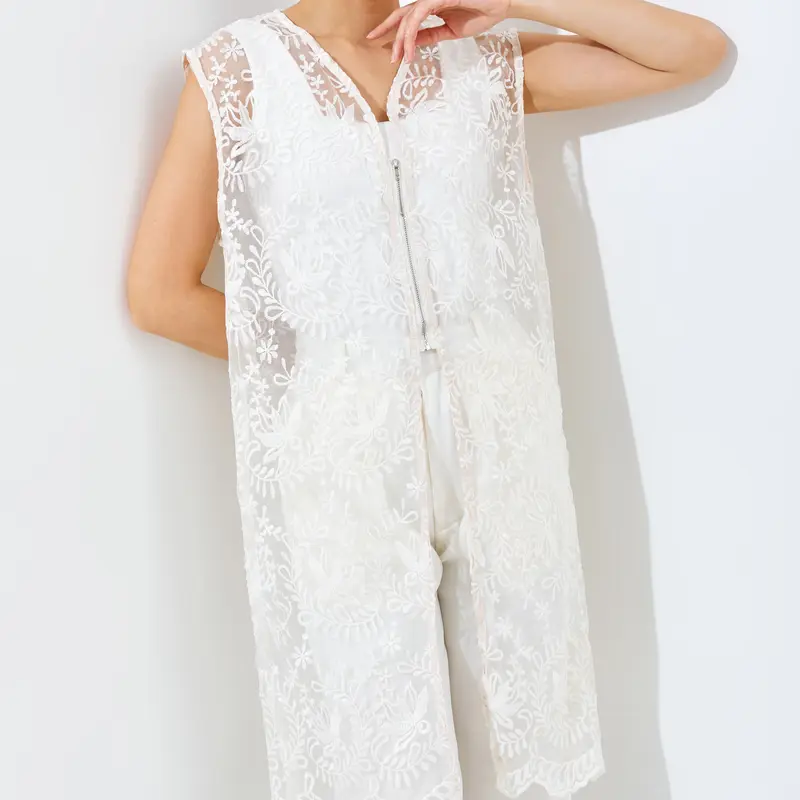 PUKKA Brooklyn Vest (Rompi Lace Brokat Panjang Resleting) 6