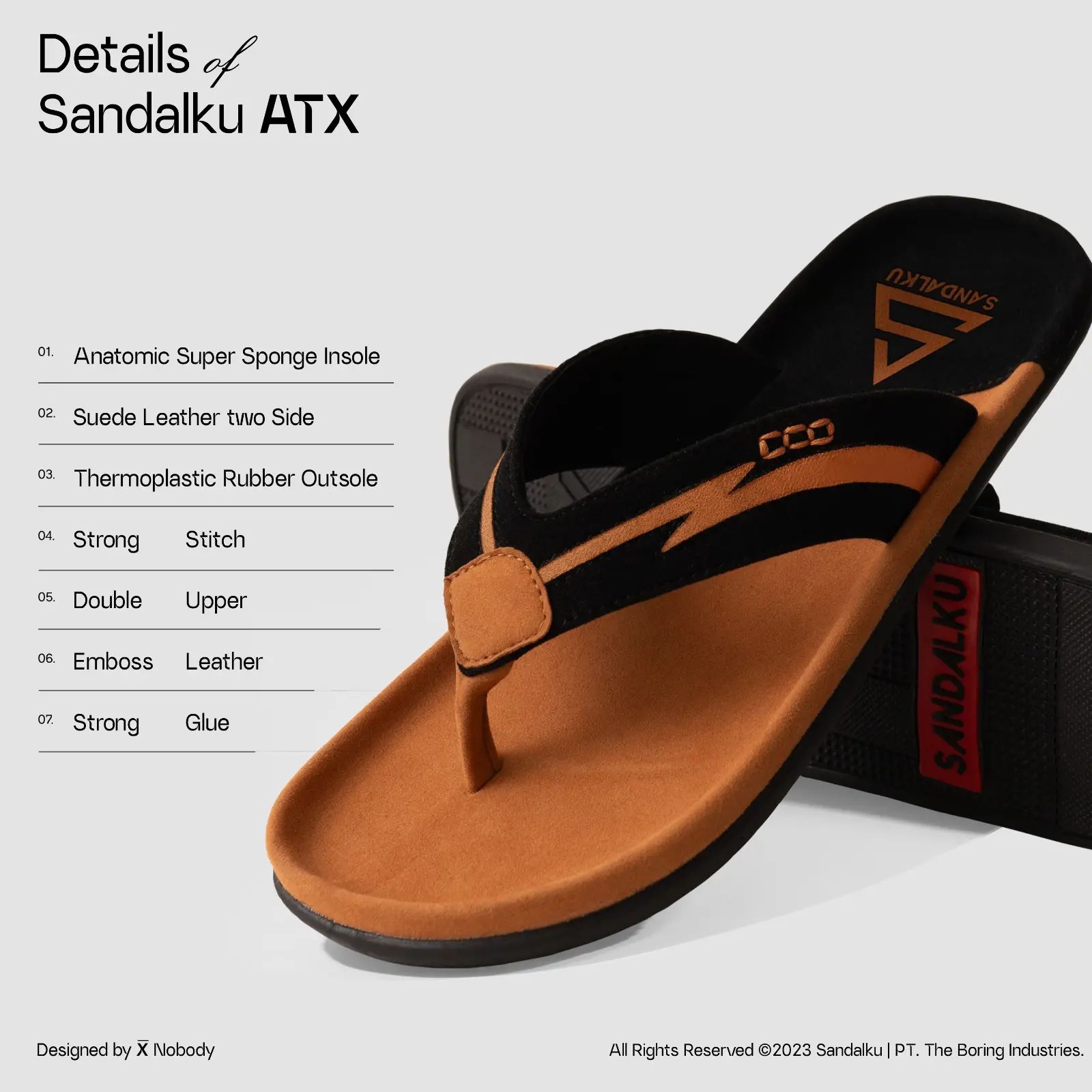 Sandalku - Sandal Pria Flipper ATX Tan