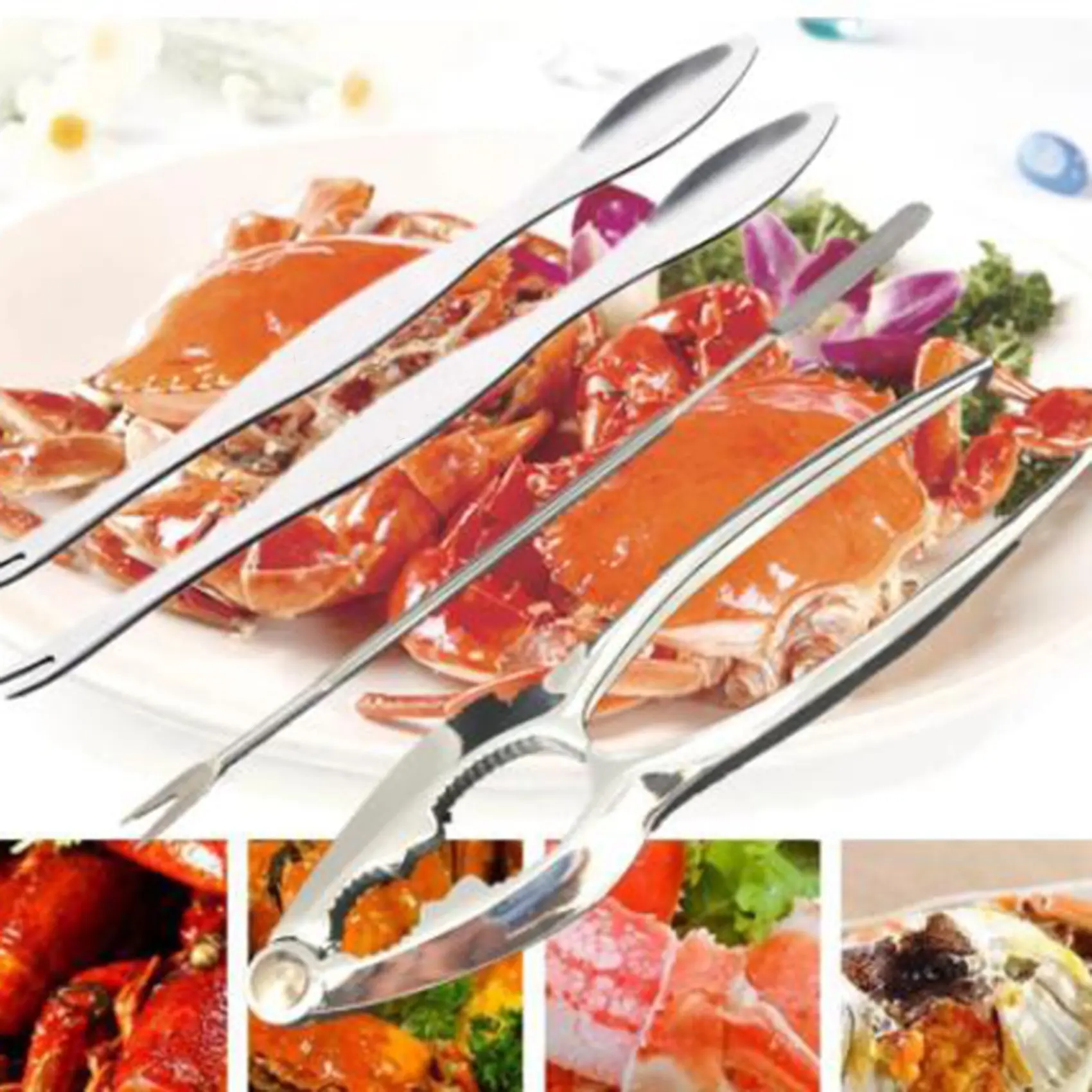 Bộ Dụng Cụ Thủy Sản, MIHOME, 4 Cái / Bộ, Bao Gồm Cua, Tôm, Trái Cây, Kìm, Nĩa, Thìa, Đậu Phộng, Bào, Tôm Hùm, Dụng Cụ Mở Crab, Phụ Kiện Nhà Bếp