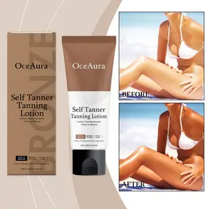 OceAura Krim Tan Tanpa Sinar - Diskon Besar! 4in1 Bronze Alami, Pelem bab, Bersinar, Aman Herba, Pakai 2 Hari Pun Lihat Warna!