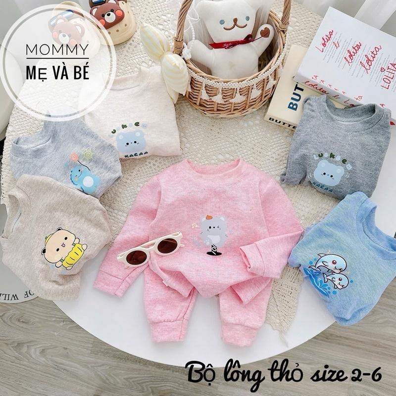  ￼BD-001 Combo Bộ Quần Áo Dài Tay Chất Liệu Len Nhung Lông Thỏ Mềm Mại Ấm Áp Cho Bé Trai Bé Gái Size từ 4-15kg 