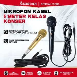 LUXSONA Mikrofon Dinamis Profesional Mikrofon Murah Ukuran Jack 6.35mm Mikrofon Karaoke Kabel Ekonomis