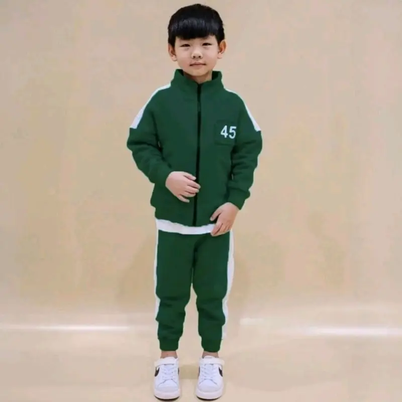 Squid Game 2 Setelan Jaket Resleting Anak Viral Terbaru 1-12 Tahun Fashion Anak-Anak Parsel 1