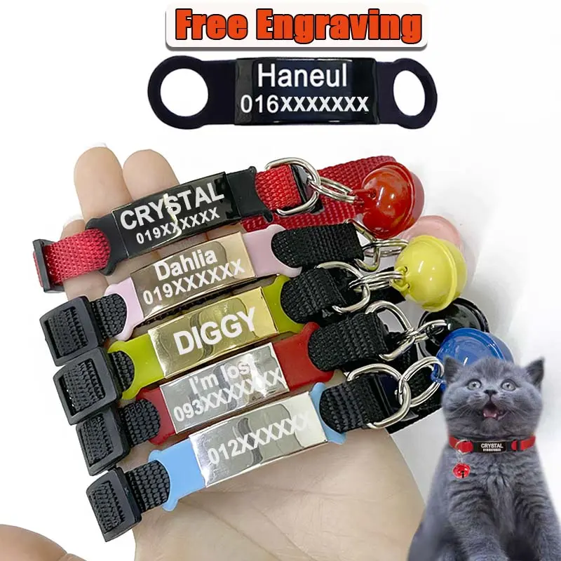 Personalized Cat Tag Cat Pendant Cat Collar Dog Tag Dog Collar Pet Name Tag YP20